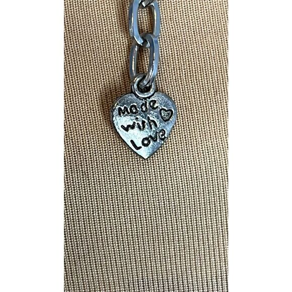 Free People Silver-Tone Mesh Chain Weave Necklace with Crystal Adorned Hanging C - Picture 2 of 4